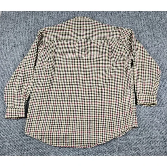 Vintage Eddie Bauer Menswear Houndstooth Plaid Long Sleeve Button Down Shirt - Picture 9 of 9